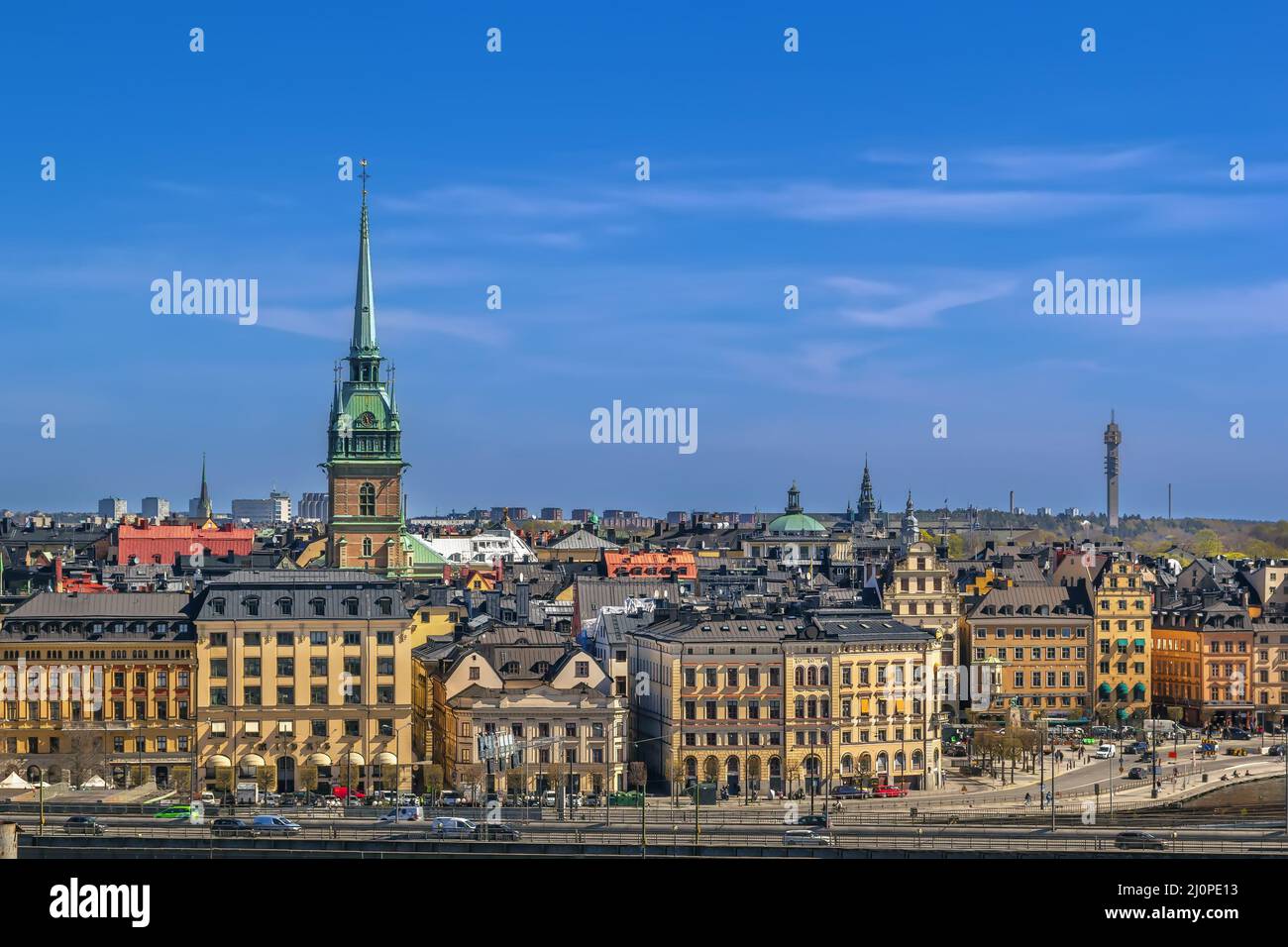 Vista de Gamla Stan, Estocolmo, Suecia Foto de stock