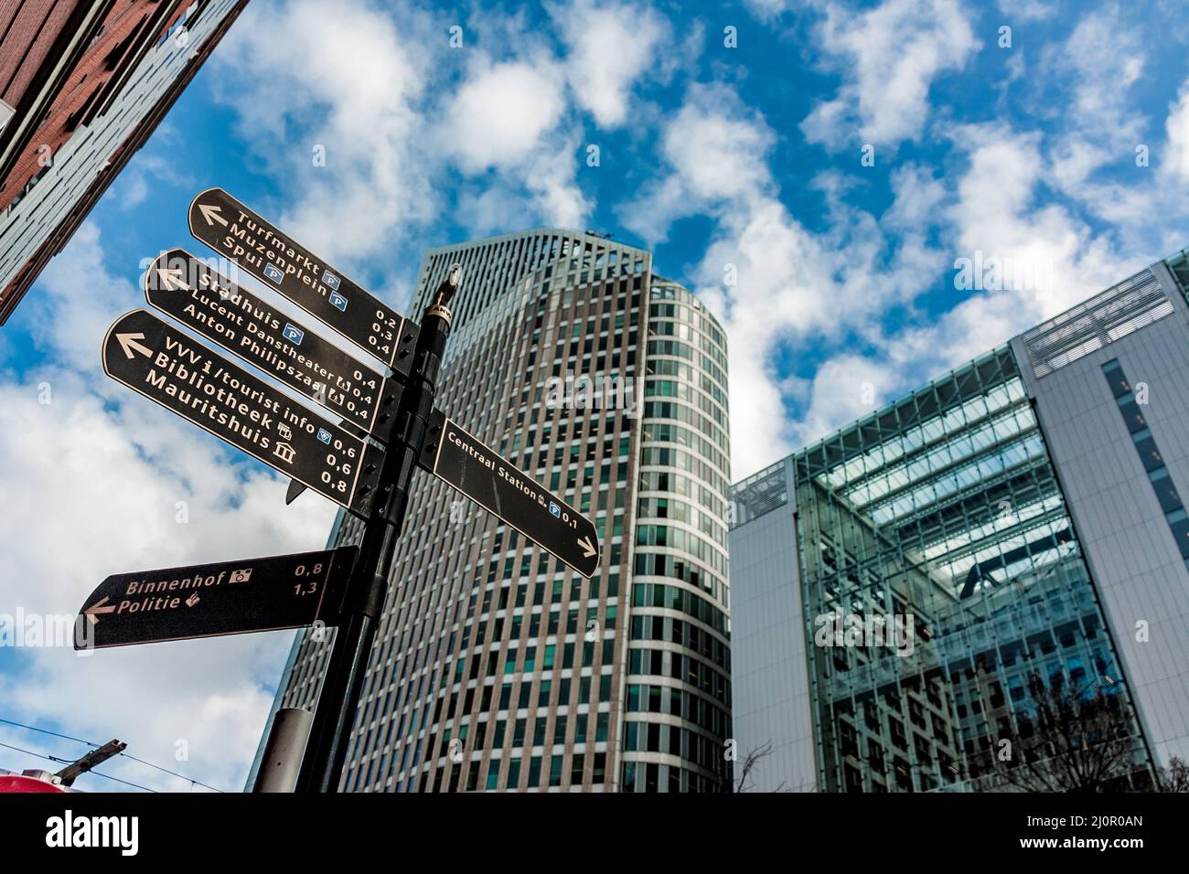 Cartel en la ciudad de La Haya, Países Bajos Foto de stock