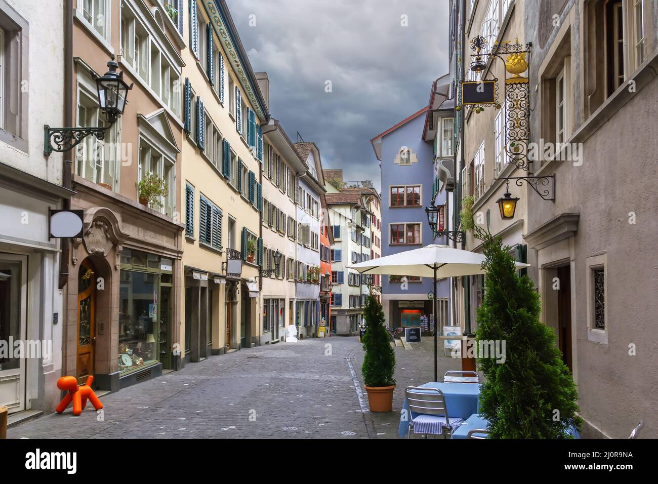 Calle en Zurich, Suiza Foto de stock