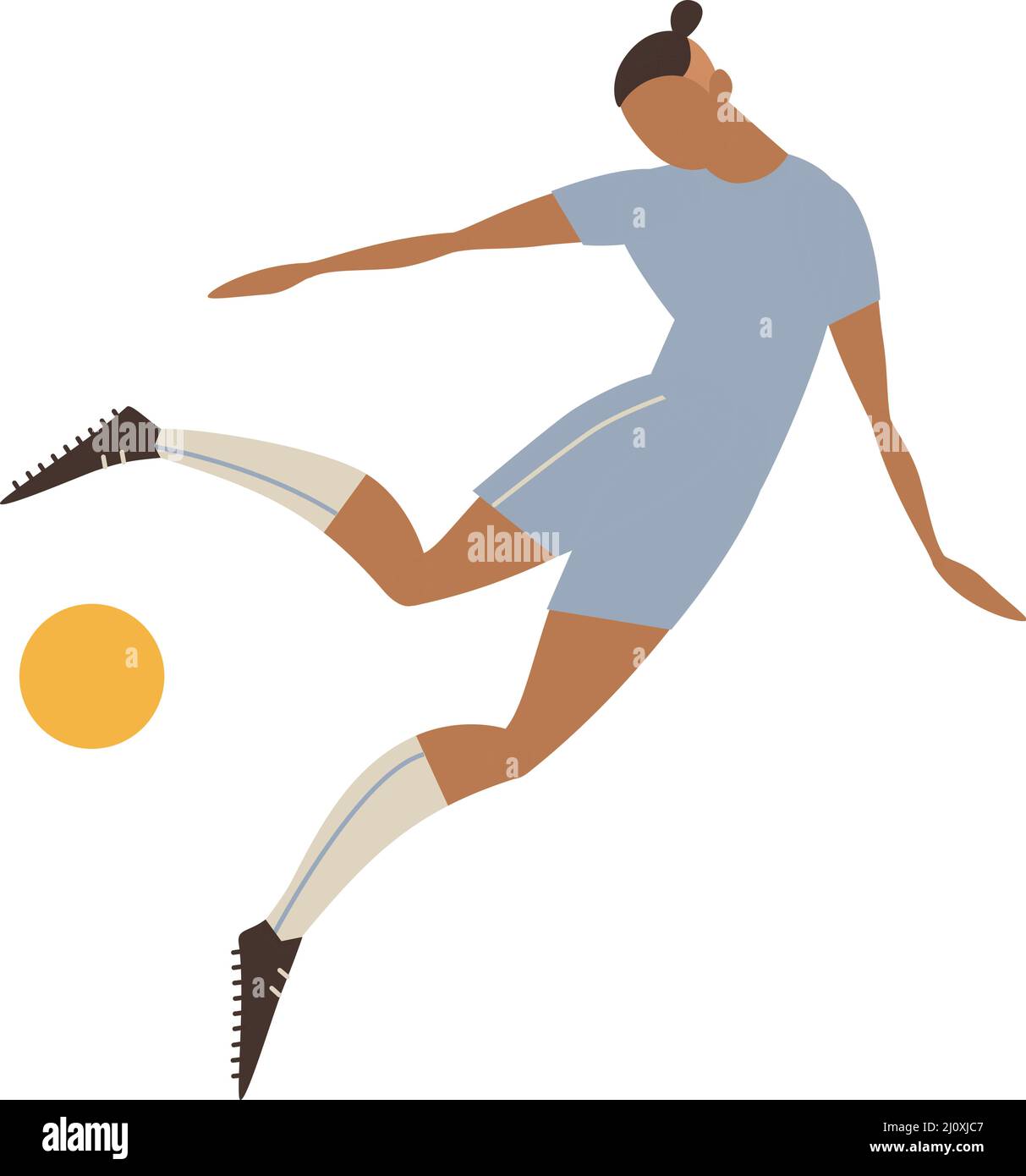 Ilustración vectorial del personaje del jugador de fútbol de dibujos animados sobre fondo blanco. Ilustración del Vector