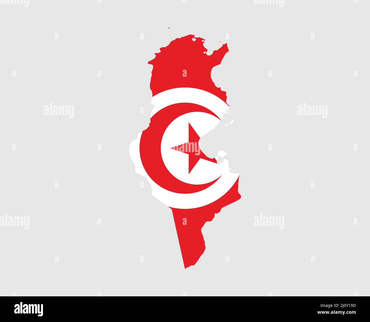 Mapa de la Bandera de Túnez. Mapa de la República de Túnez con la bandera tunecina. Ilustración vectorial. Ilustración del Vector