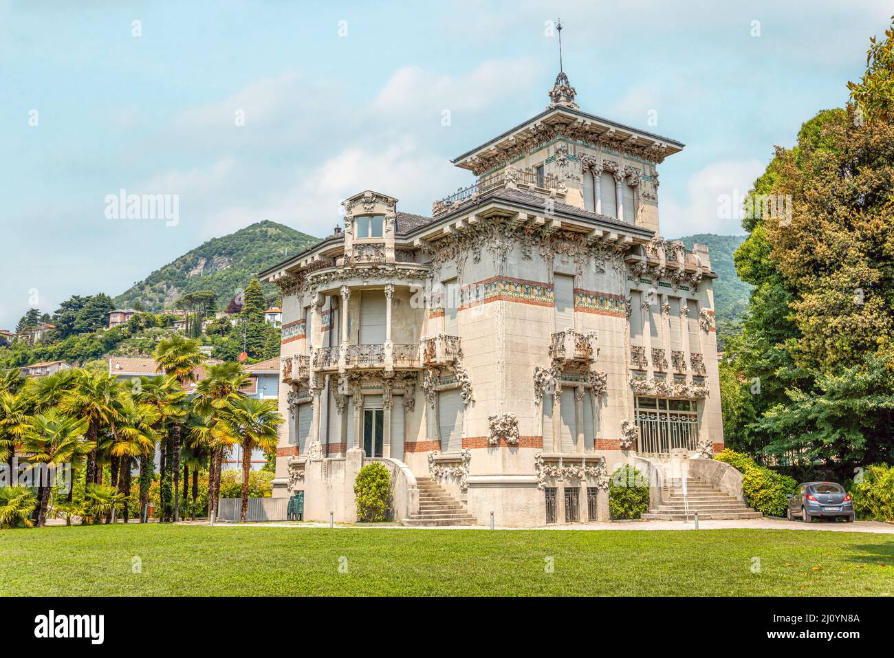 Villa Bernasconi en Cernobbio en el lago como, Italia Foto de stock