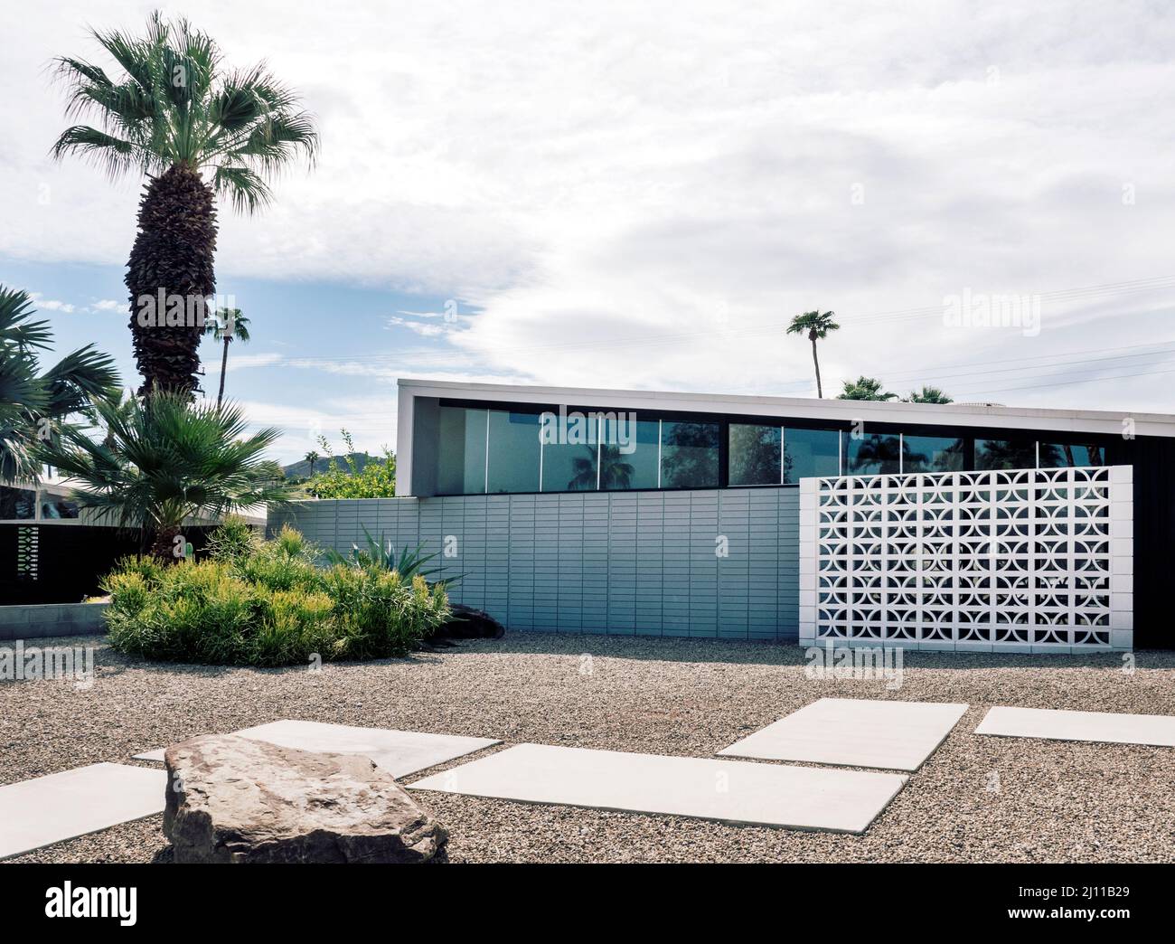 Casas modernistas en Palm Springs California USA Foto de stock