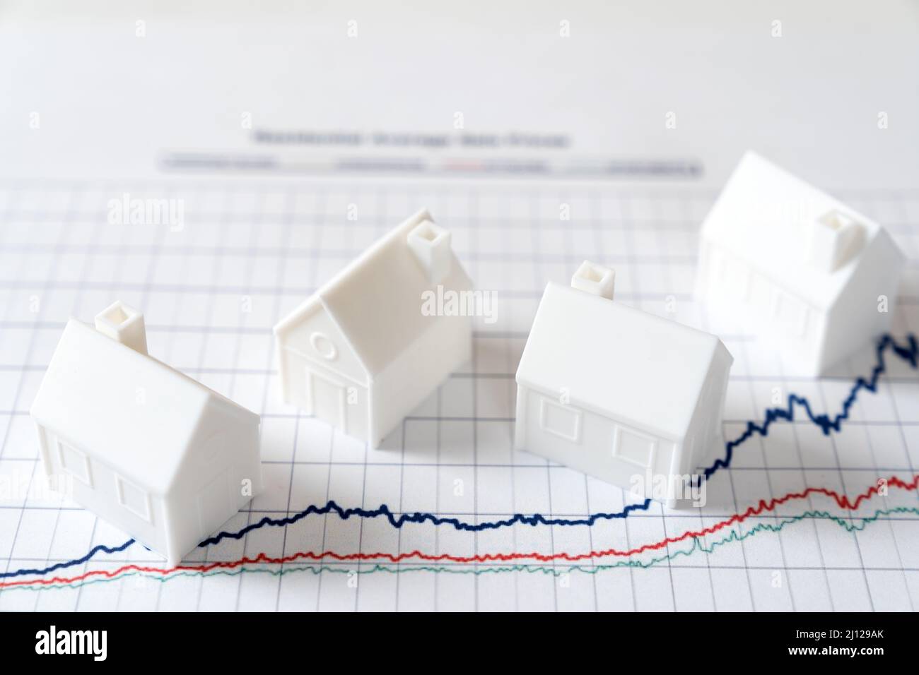 Crecimiento del mercado de precios inmobiliarios Foto de stock