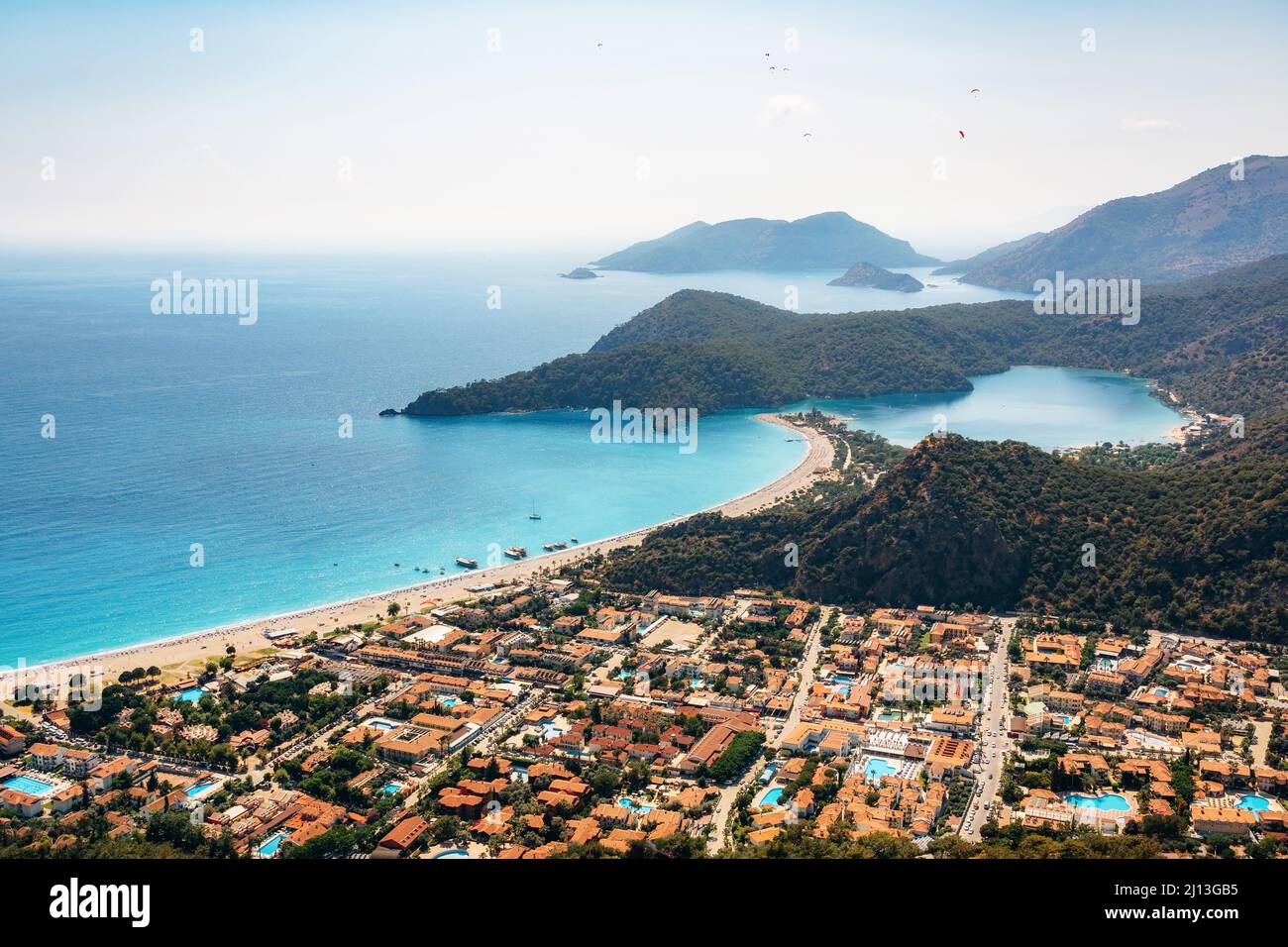 Vista aérea de Oludeniz, Fethiye, Turquía Foto de stock