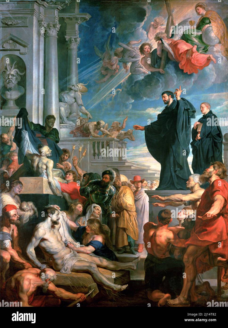 Los milagros de San Francisco Javier por Peter Paul Rubens (1577-1640), óleo sobre lienzo, c.1617/18 Foto de stock