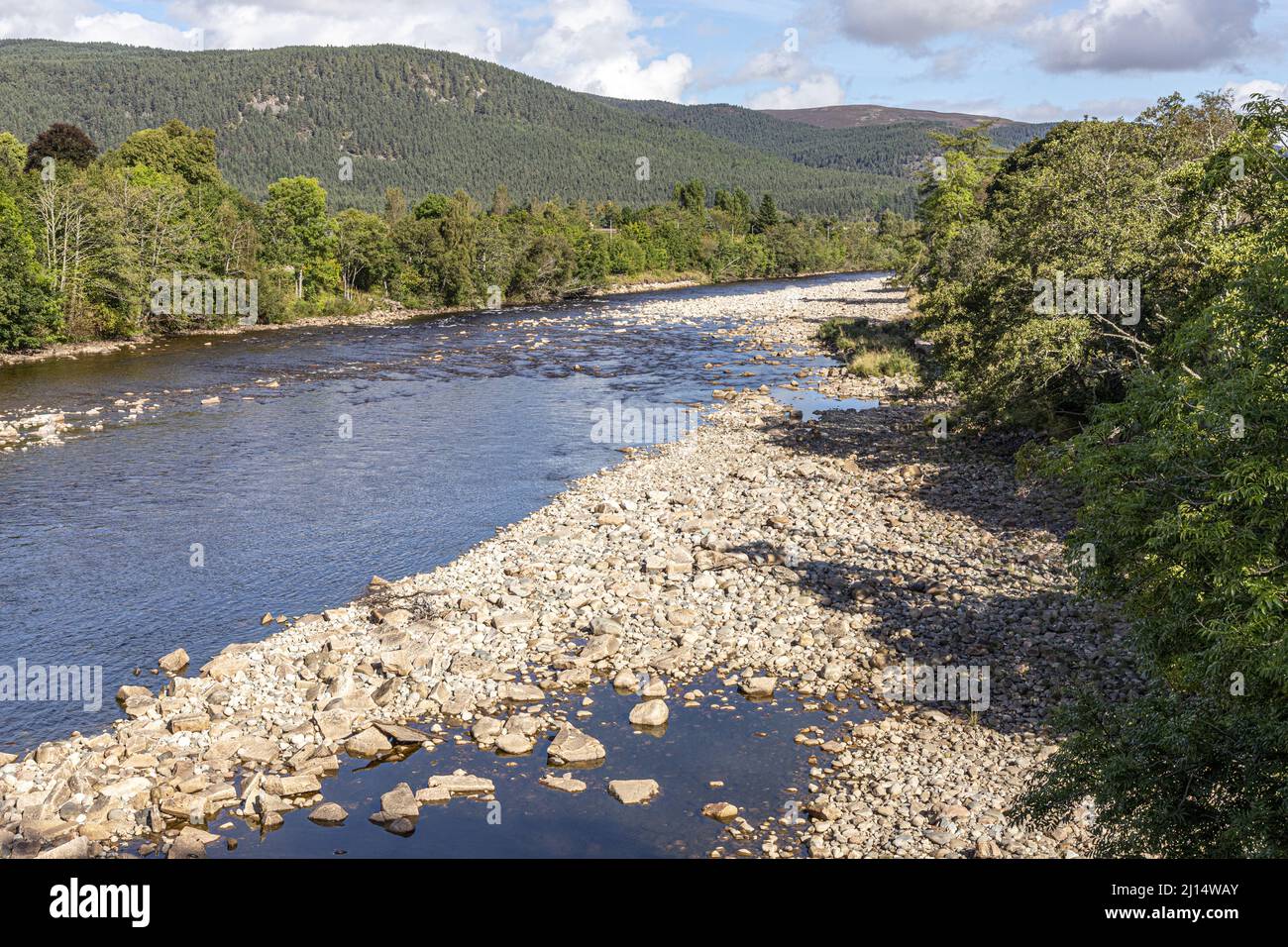 El río Dee en Ballater, Aberdeenshire, Escocia Reino Unido Foto de stock