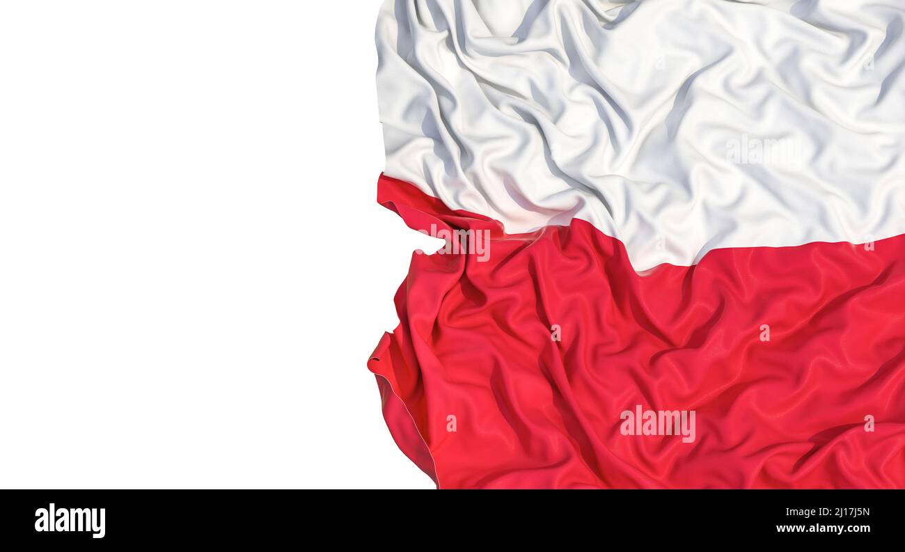 bandera de polonia con copyspace. 3d renderizar Foto de stock
