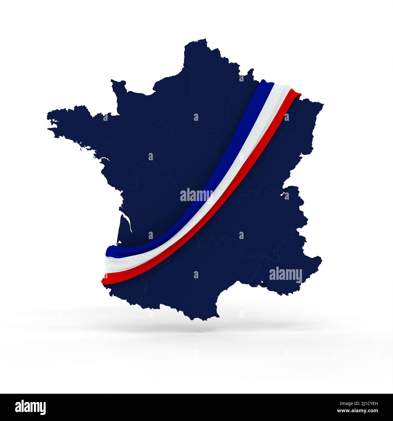 Francia mapa con fular tricolor - elecciones políticas - 3D representación  Fotografía de stock - Alamy