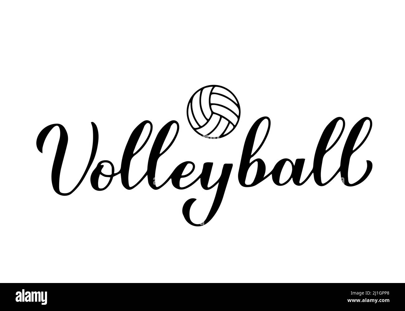 Letras de mano de caligrafía de voleibol. Póster de tipografía de