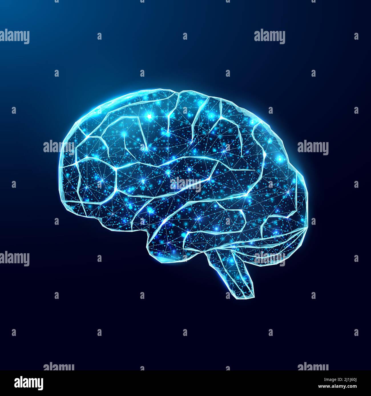 Cerebro Humano Estructura Alámbrica De Estilo Poly Bajo Concepto Para Medicina Cáncer De 7150