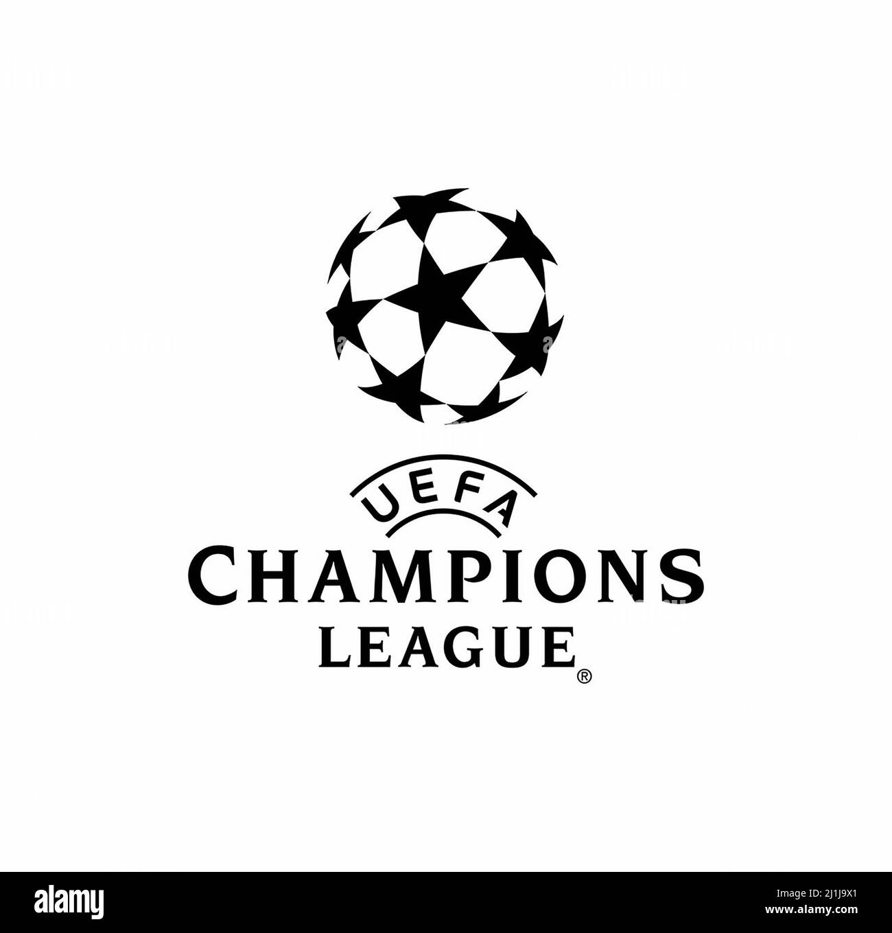 Logotipo oficial de la UEFA Champions League Foto de stock