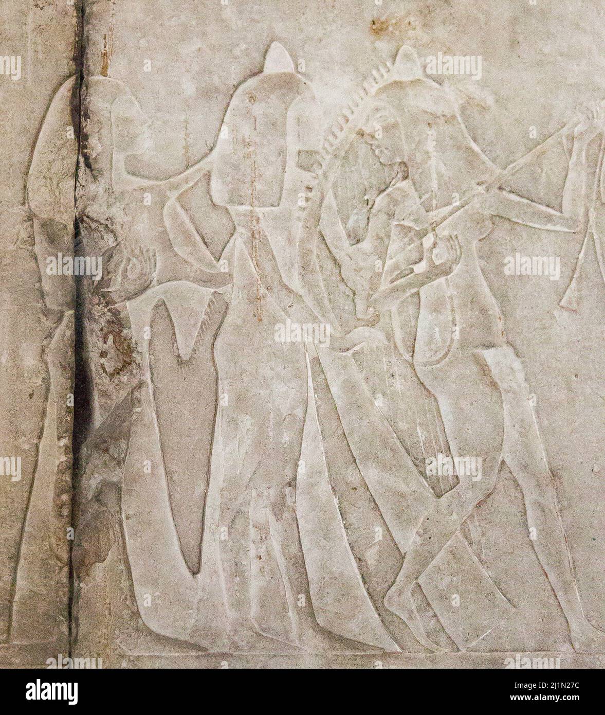 El Cairo, Museo Egipcio, de Guiza, tumba de Ptahmay, músicos femeninos. Foto de stock