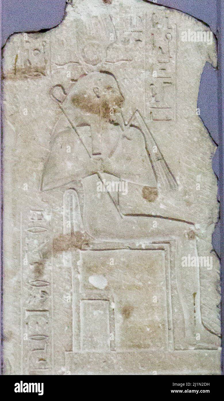 El Cairo, Museo Egipcio, tumba de Harmin, Osiris sentado. Foto de stock