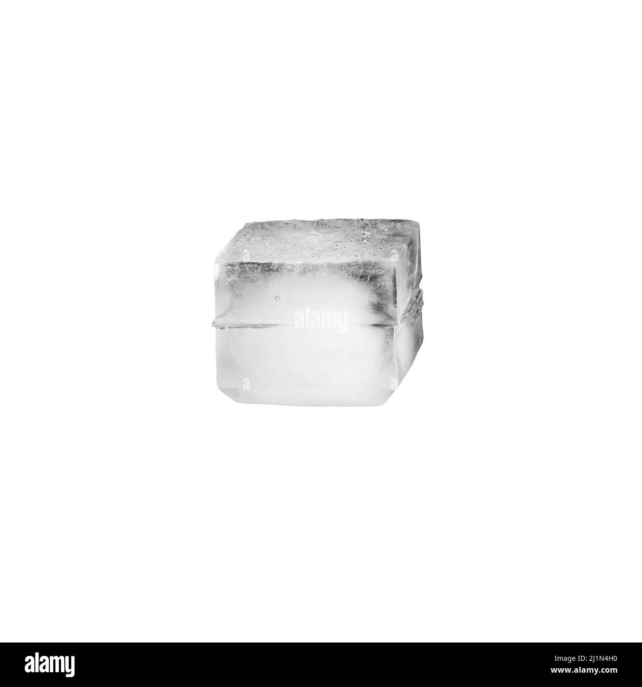 Estudio de un cubo de hielo real sobre fondo blanco Foto de stock