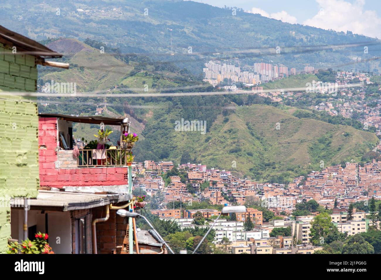 El distrito Comuna 13 en Medellín, Colombia Foto de stock