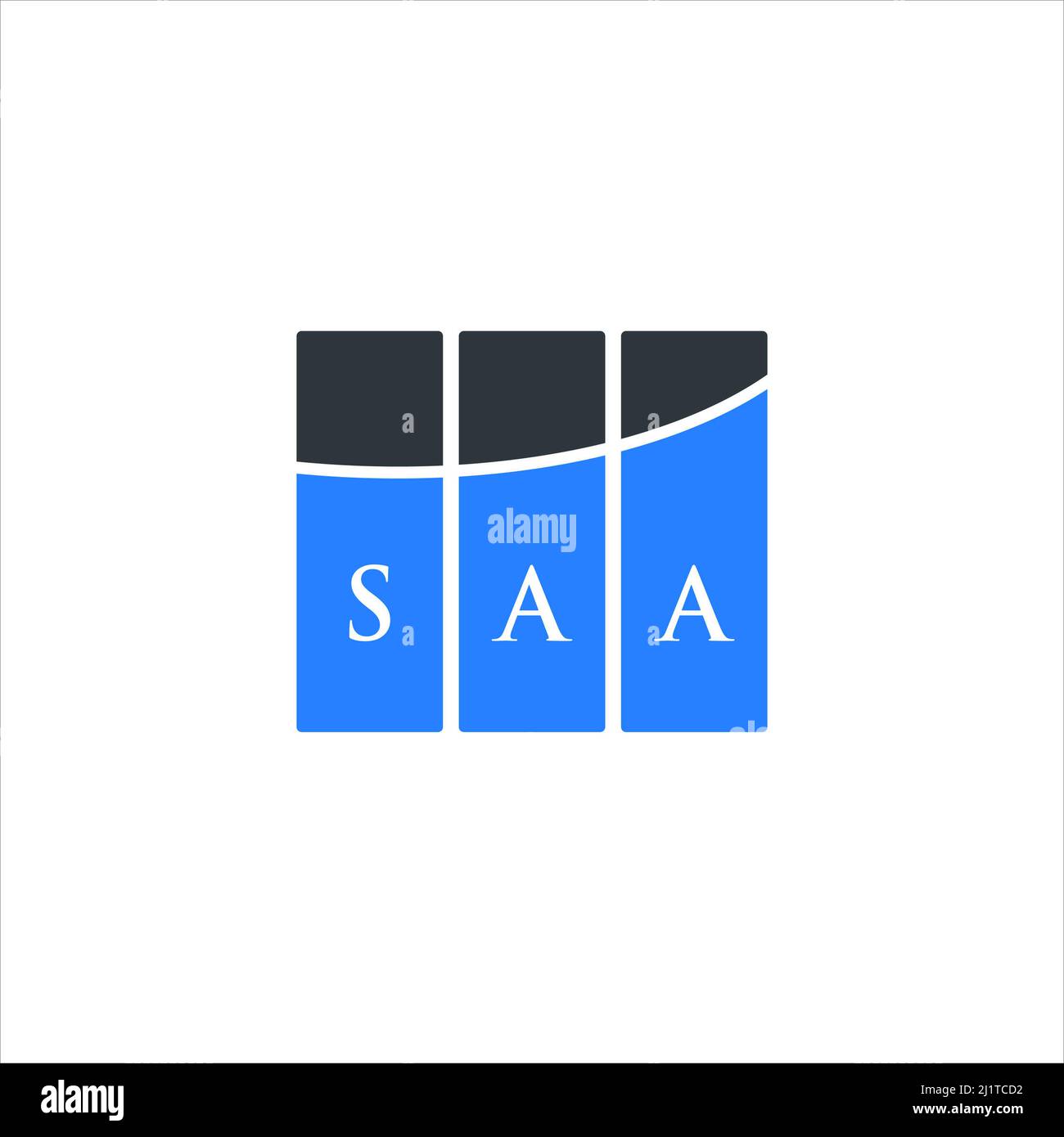 Diseño de logotipo de carta SAA sobre fondo blanco. SAA CREATIVE INITIAL CARTA LOGO CONCEPTO. Diseño de carta SAA. Foto de stock
