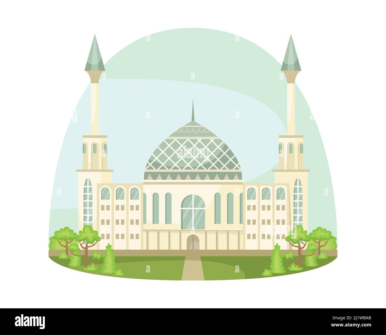 Ilustración vectorial de la mezquita. Edificio arquitectónico religioso. Ilustración del Vector