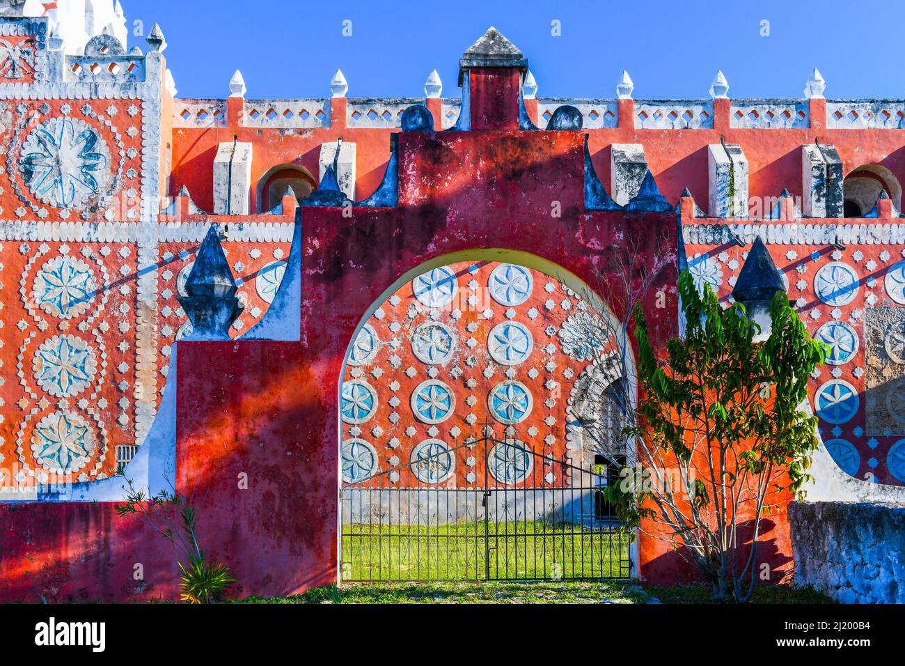 Iglesia de Santo Domingo, Uayma, Yucatán, México Foto de stock