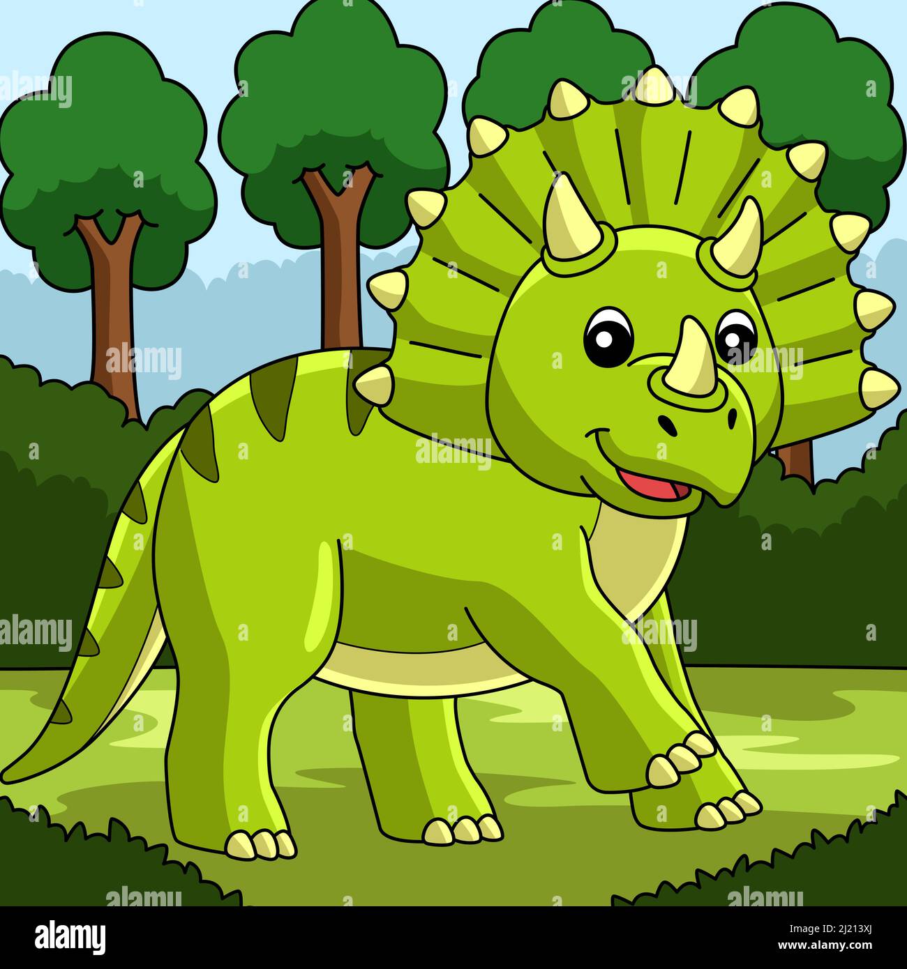 Dibujo de dibujos animados de colores de los dinosaurios de Triceratops Imagen Vector de stock - Alamy Dibujo de dibujos animados de colores de los dinosaurios de Triceratops Imagen Vector de stock - Alamy
