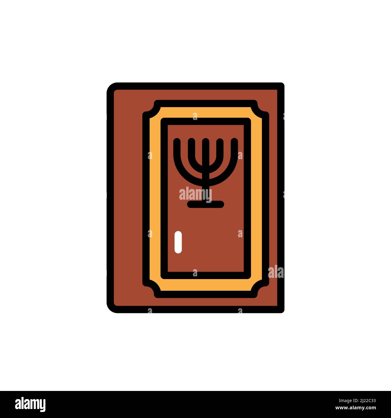 Icono de color de línea de libro tahax judío. Elemento vectorial aislado. Pictograma de resumen para página web, aplicación móvil, promoción Ilustración del Vector