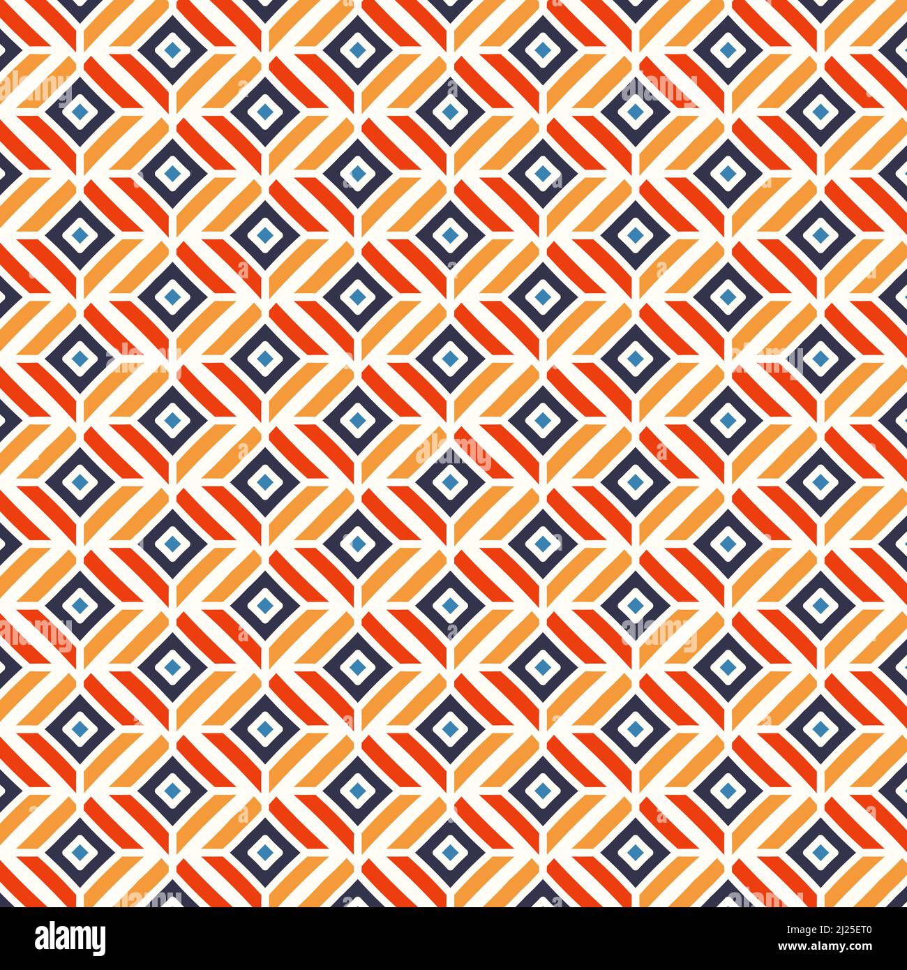 Fondo de patrón de línea cuadrada geométrica en color amarillo naranja pizarra azul Ilustración del Vector