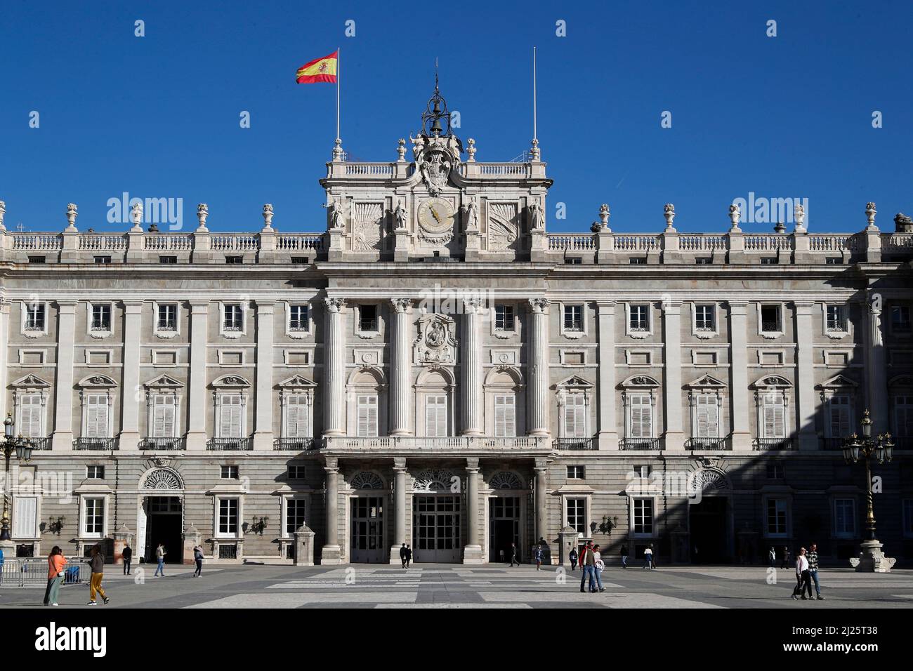 Fachada del Palacio Real, Palacio Real. Foto de stock