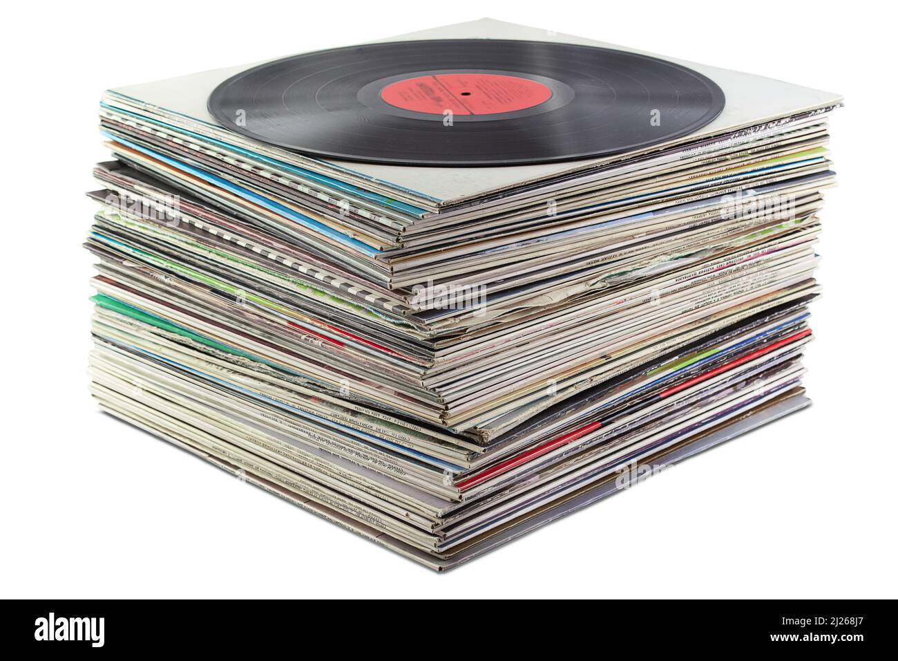 Pila de discos de vinilo de Jazz sobre fondo blanco Fotografía de stock -  Alamy