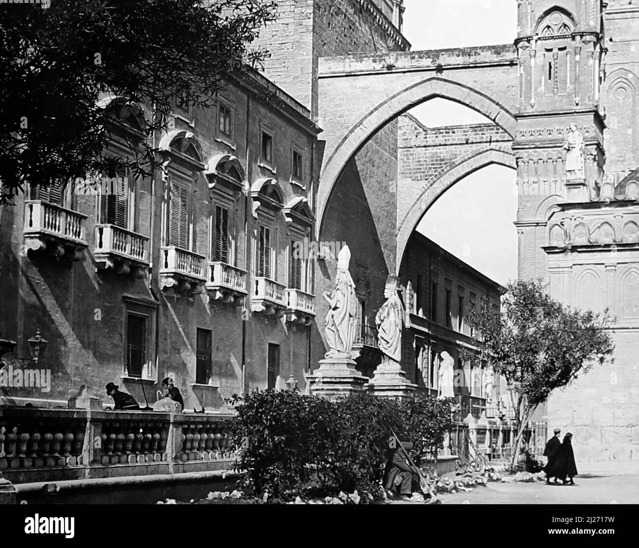 Catedral de Palermo, Sicilia, Italia, a principios de 1900s Foto de stock