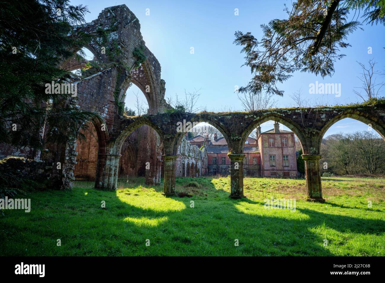 Abadía de Calder en Seascale, Distrito de los Lagos, Cumbria Foto de stock