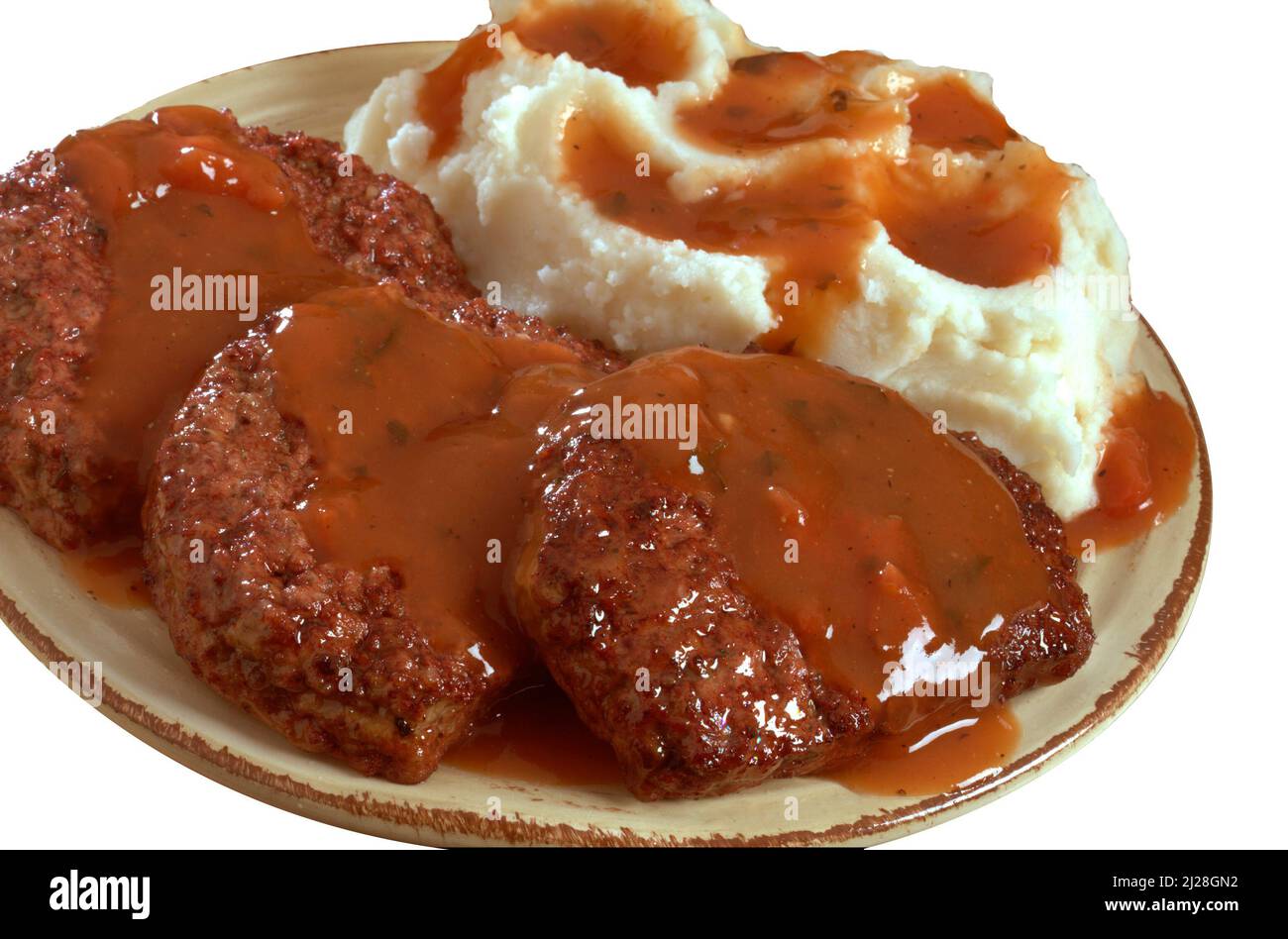 Meatloaf y plato de patata Foto de stock