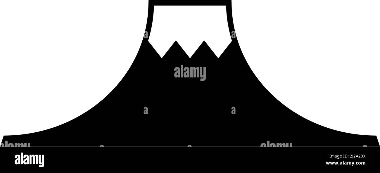 Icono de la silueta del Monte Fuji. Vector editable. Ilustración del Vector