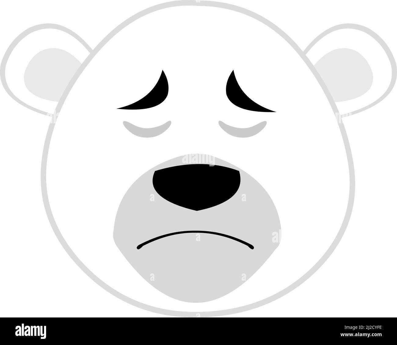 Ilustración vectorial de una cara de oso polar de dibujos animados con una  expresión triste Imagen Vector de stock - Alamy