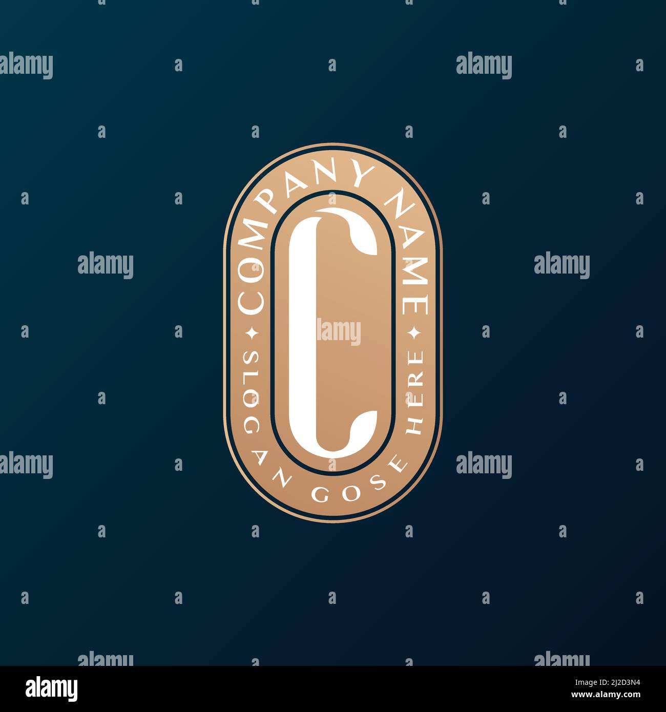 Resumen Emblem Premium lujo identidad corporativa elegante letra C logotipo diseño Ilustración del Vector