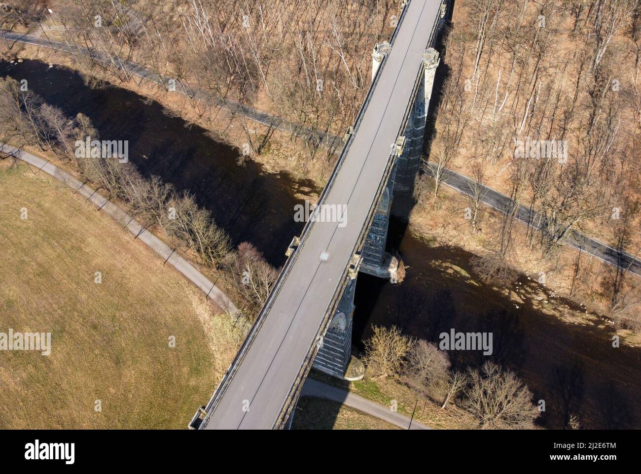 Viaducto de Hetzdorf en Sajonia Ore Montañas vista aérea Foto de stock
