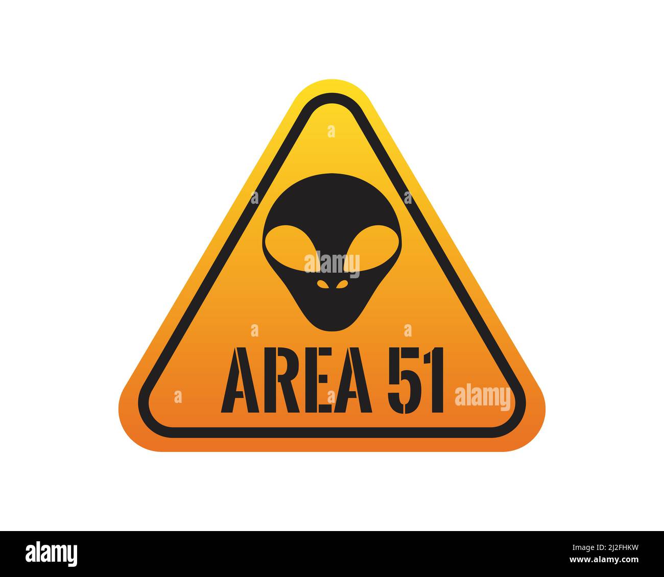 Zona 51 Señal de peligro con símbolo de peligro de extranjero Ilustración del Vector