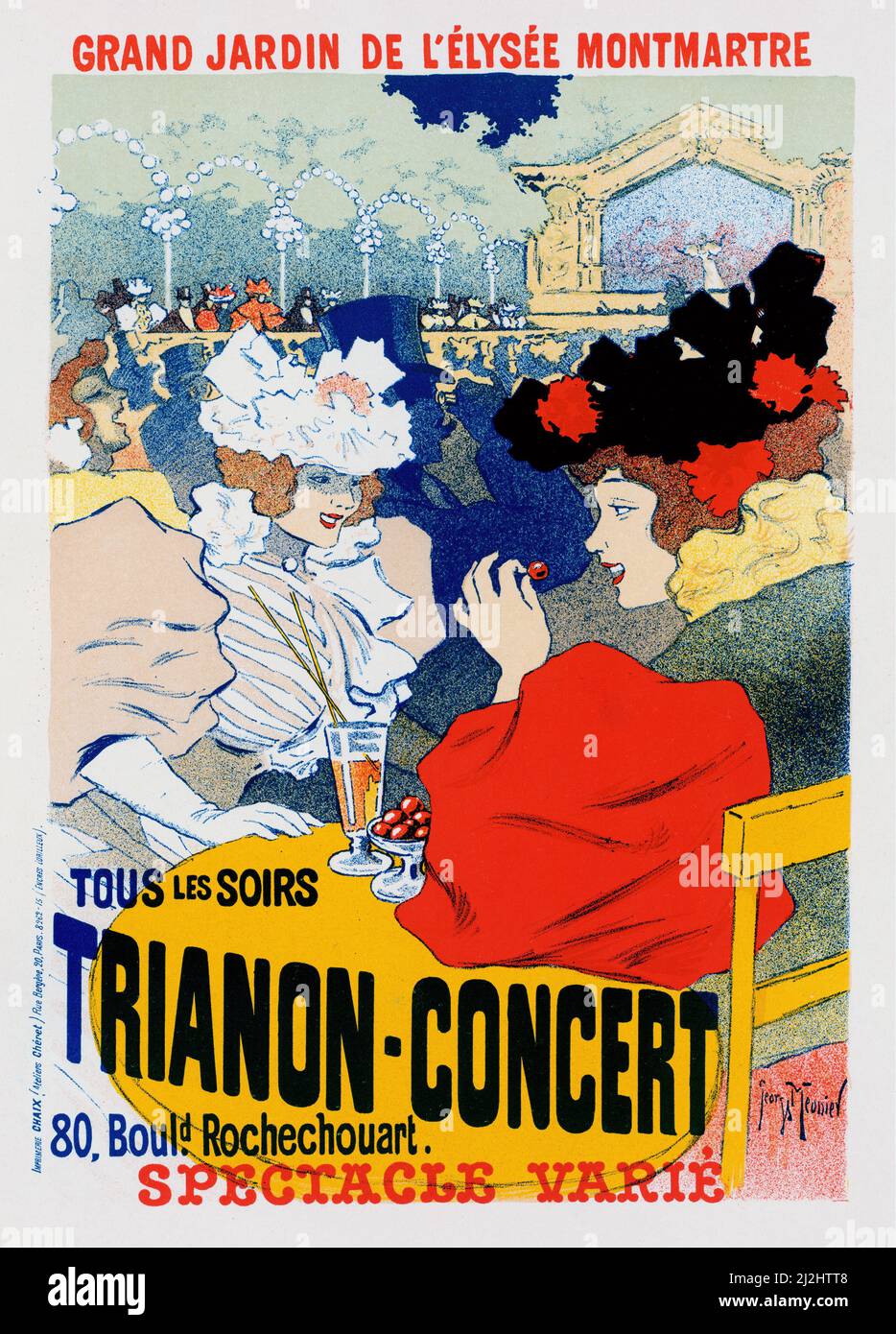 Georges Meunier, belle epoque, afiche vintage, Trianon-Concert (1897) Tous Les Soirs. Foto de stock