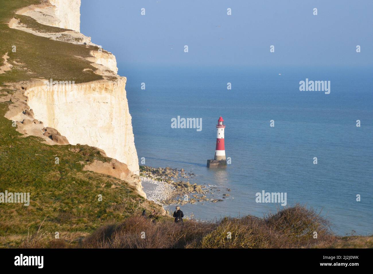 Beachy Head Lighthouse, Eastbourne, East Sussex, Reino Unido Foto de stock