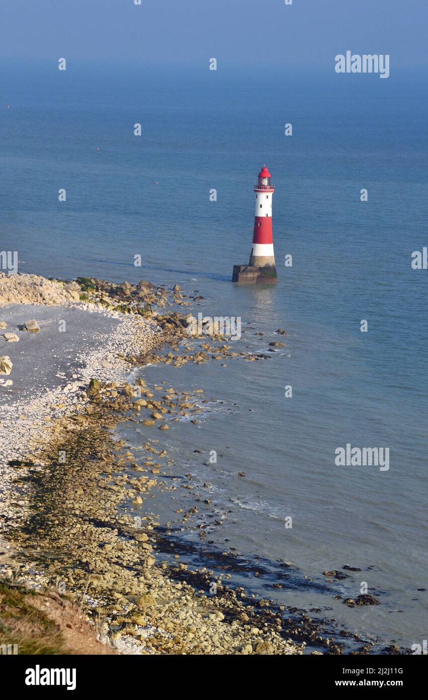 Beachy Head Lighthouse, Eastbourne, East Sussex, Reino Unido Foto de stock