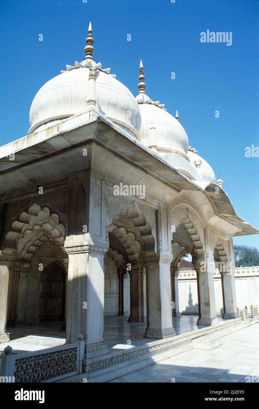 India. Nueva Delhi. Mezquita de la Perla. Muti Masjid. Foto de stock