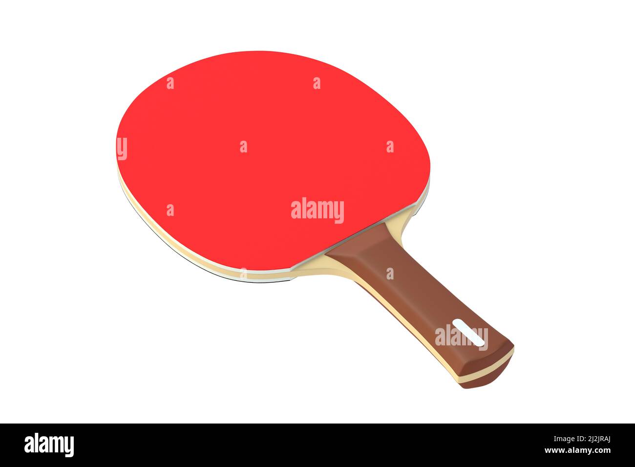 Paleta de ping pong aislada sobre fondo blanco. Juego para el ocio. Equipo deportivo. Competencia internacional. Tenis de mesa. 3d renderizar Foto de stock