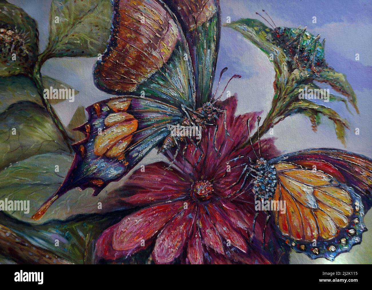 Arte Pintura al óleo colorea la mariposa, insecto Fotografía de stock -  Alamy