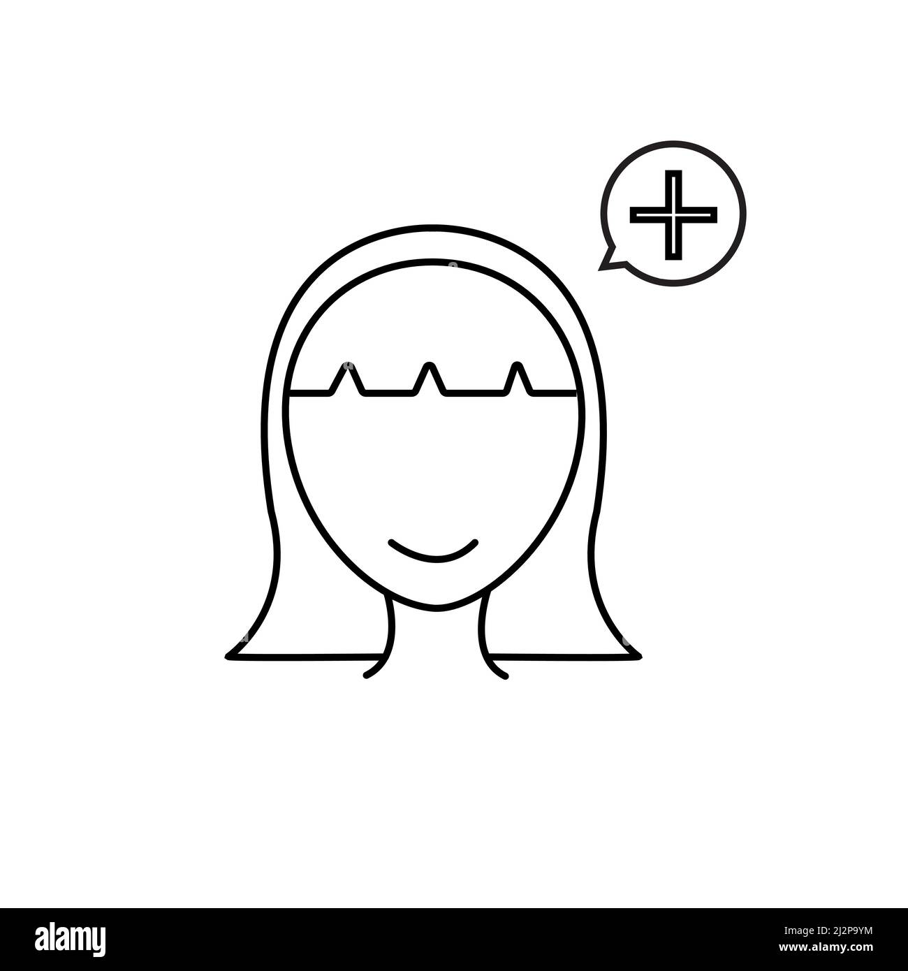 Icono de pensamiento positivo para el diseño web. Símbolo de mentalidad