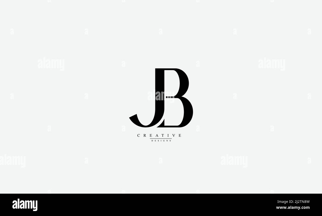 Letras del alfabeto Iniciales Logotipo del monograma JB BJ J B Ilustración del Vector