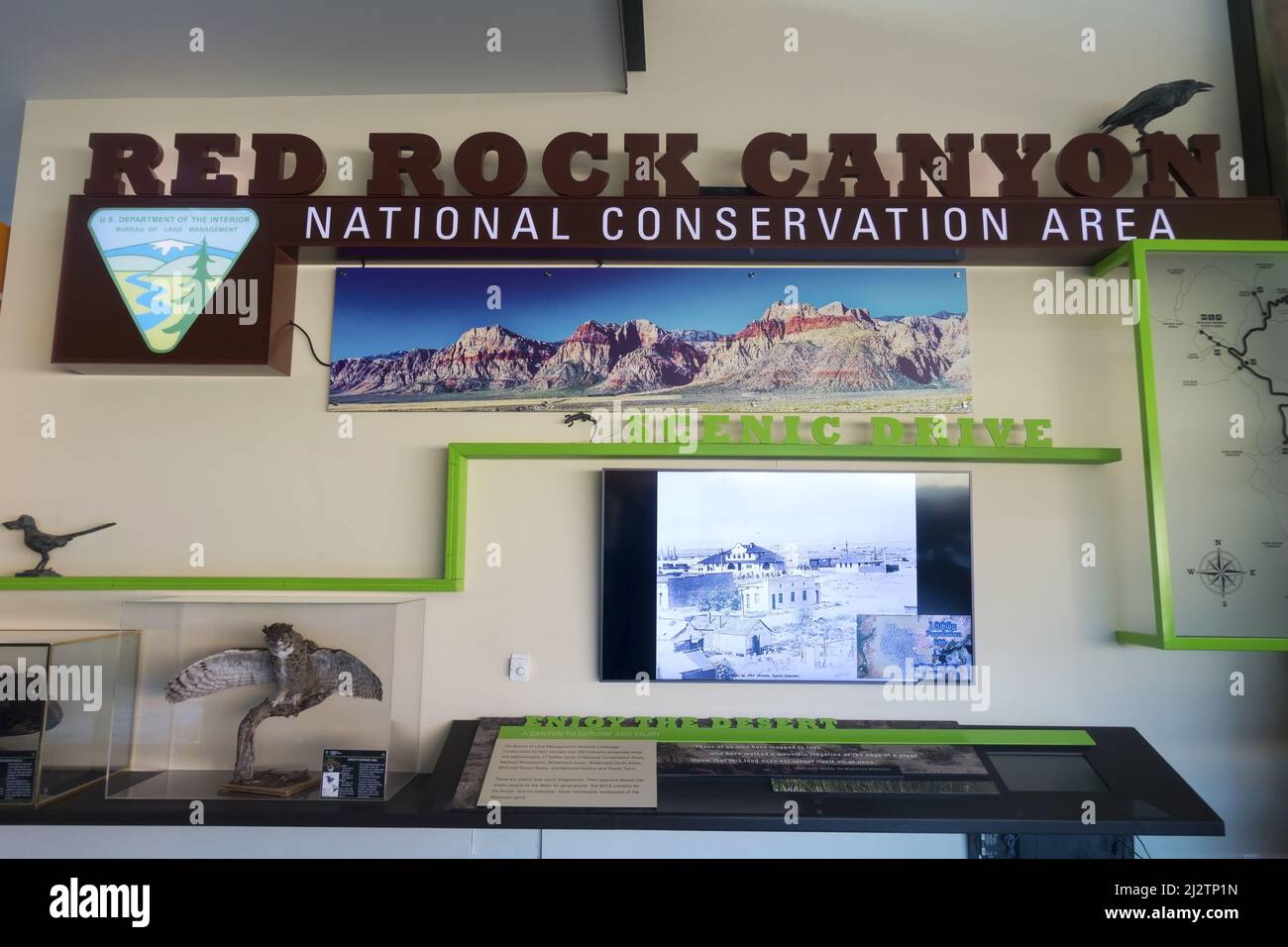 Red Rock Canyon National Conservation Area Visitor Center Interior, Las Vegas Nevada USA Foto de stock