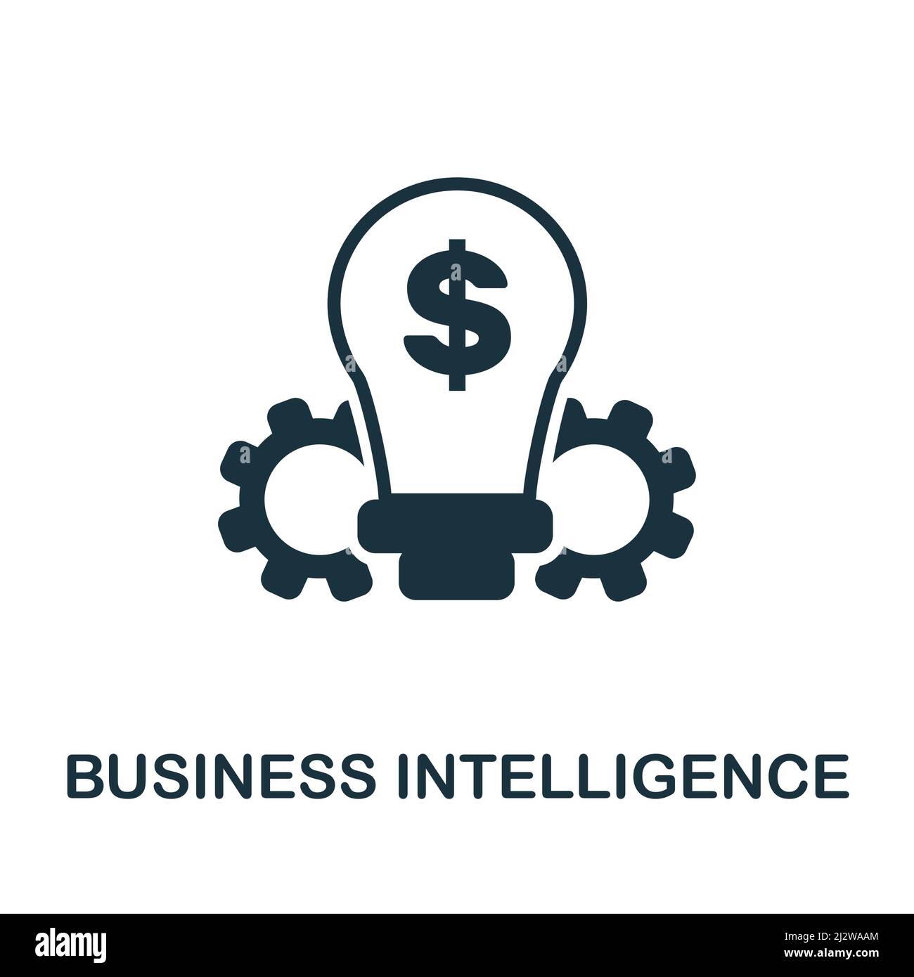 Icono de Business Intelligence. Icono monocromo de simple Business