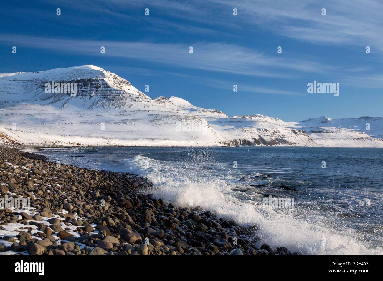 Bahía de Hornvik, Reserva de Hornstrandir, Islandia, Europa Foto de stock