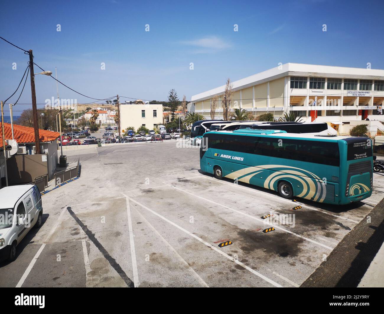 Estación de autobuses Rethymno, Creta Foto de stock