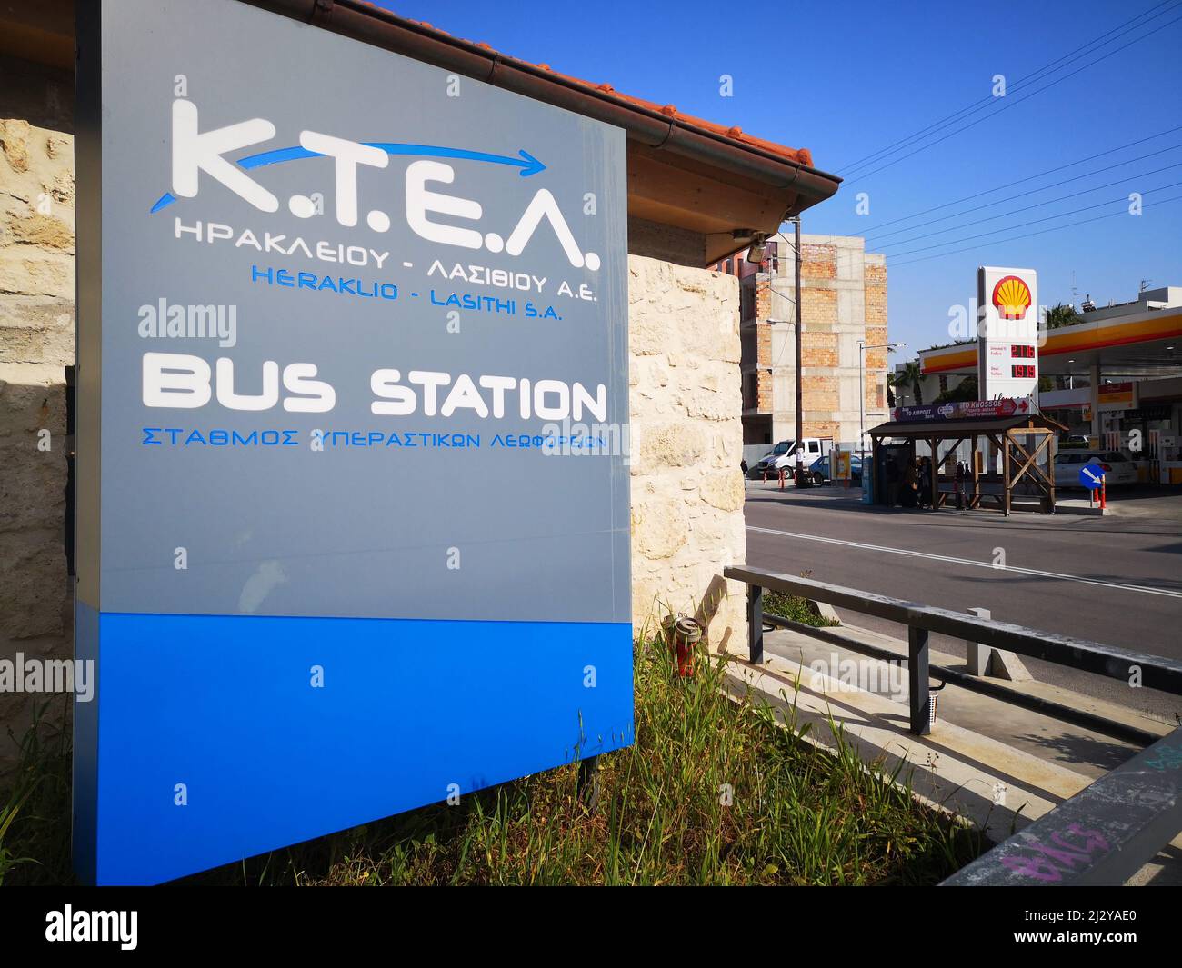 Estación de autobuses de Heraklion, Kreta, Griechenland Foto de stock