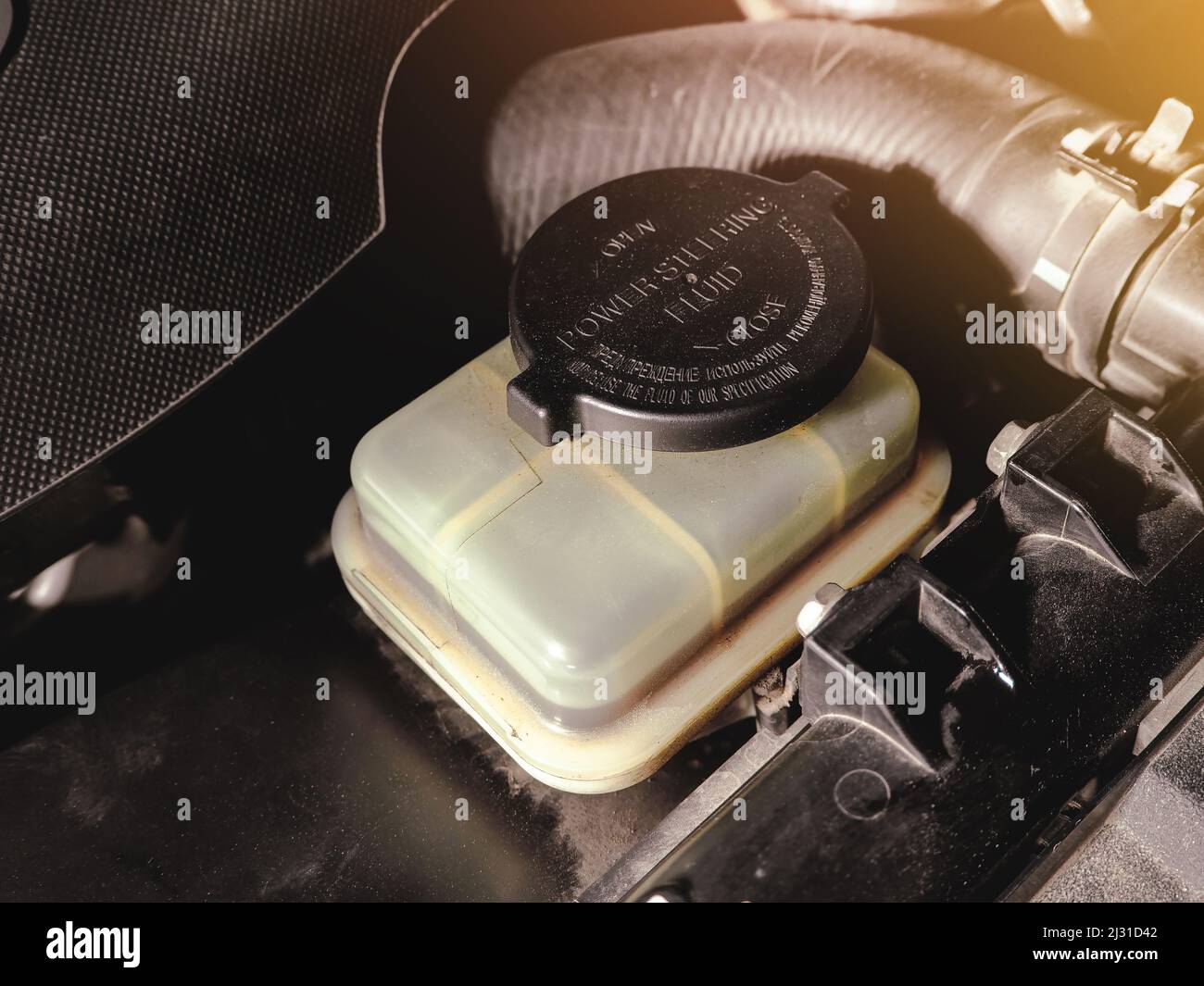 Depósito de líquido de la dirección asistida del volante hidráulico del  vehículo Fotografía de stock - Alamy